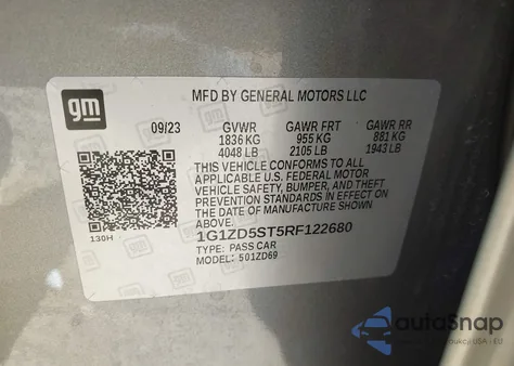 2024 Chevrolet Malibu Fwd 1Lt z USA, uszkodzony, nr VIN 1G1ZD5ST5RF122680